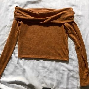 Off the shoulder orange top